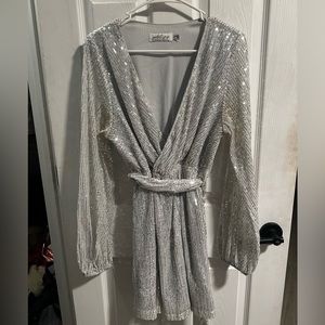Petal and pup size 10 sequin wrap mini dress